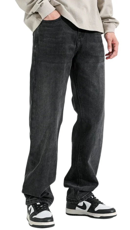 dunkelgrau Basic Jeans